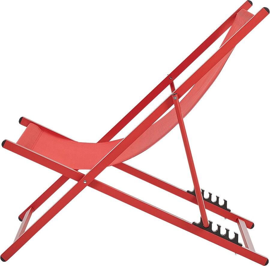 Beliani LOCRI II Strandstoel Rood Rood Polyester
