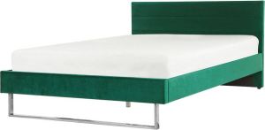 Beliani BELLOU Tweepersoonsbed Groen fluweel