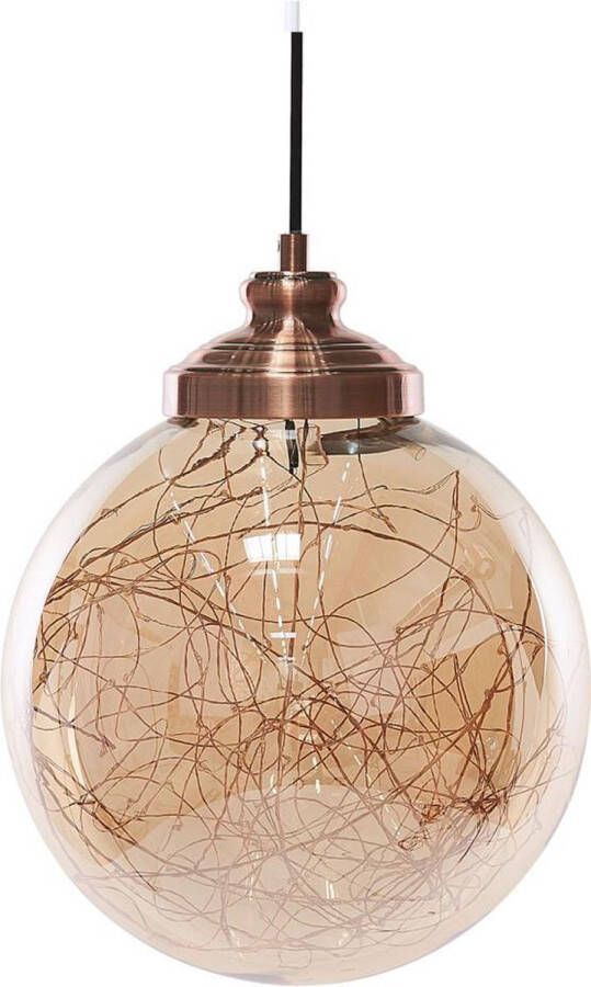 Beliani BENI Hanglamp koper glas