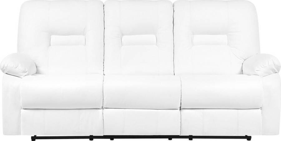 Beliani BERGEN Three Seater Sofa Wit Kunstleer
