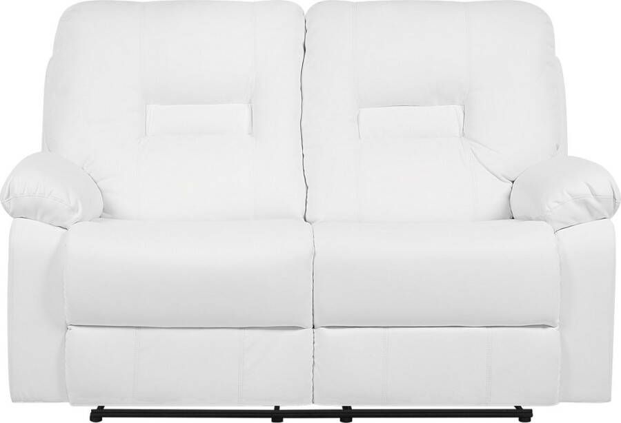 Beliani BERGEN Two Seater Sofa Wit Kunstleer