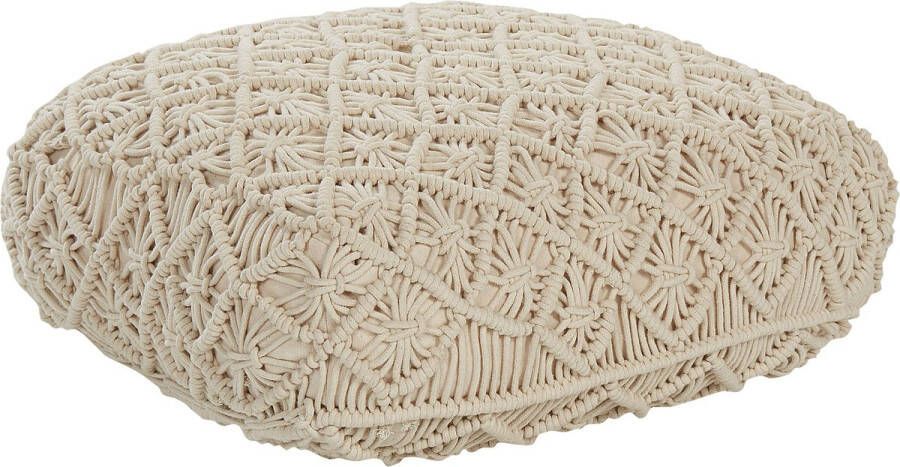 Beliani BERRECHID Vloerkussen Beige 50 x cm Katoen