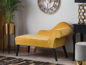 Beliani BIARRITZ Chaise longue (rechtszijdig) geel