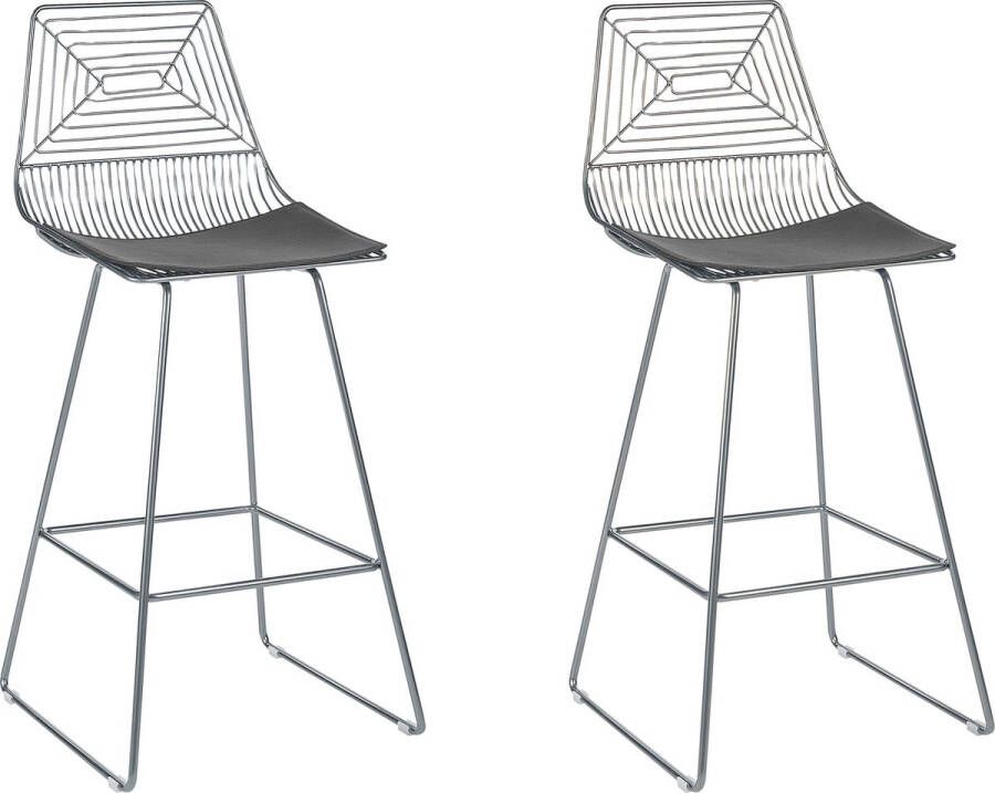 Beliani BISBEE Set of 2 Chairs Zilver Staal