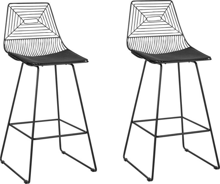 Beliani BISBEE Set of 2 Chairs Zwart Staal