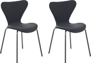 Beliani BOONVILLE Set of 2 Chairs Zwart Fluweel