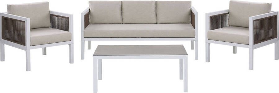 Beliani BORELLO Loungeset voor 5 Wit Aluminium