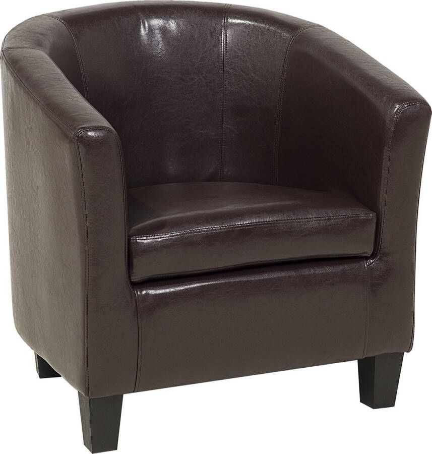 Beliani BORWICK Fauteuil-Bruin-Kunstleer