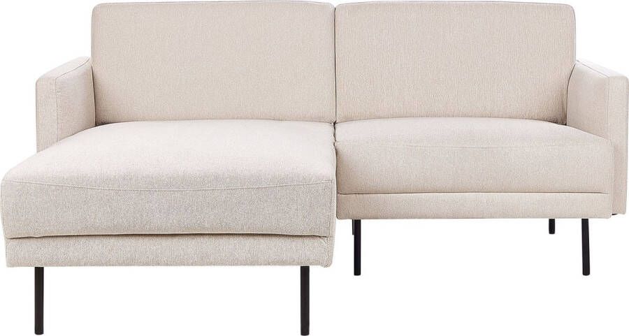 Beliani BREDA Hoekbank Beige Rechtszijdig Polyester