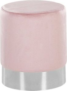 Beliani Brigitte Poef-roze-fluweel