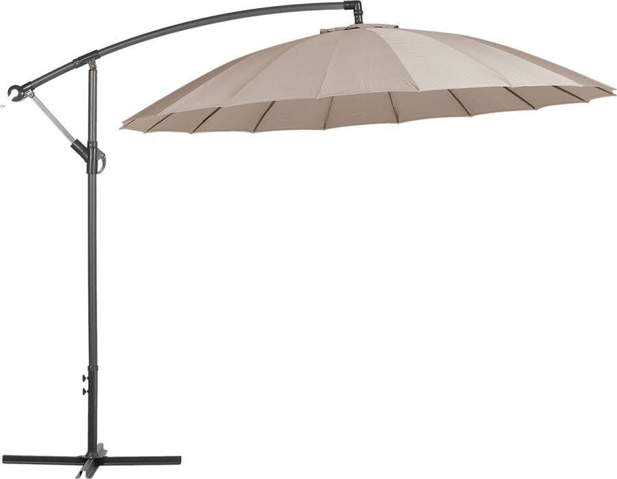 Beliani Calabria Cantilever Parasol-beige-polyester