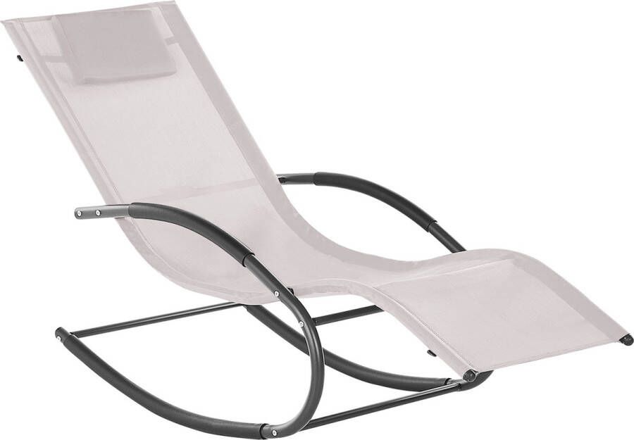 Beliani CARANO II Strandstoel Beige Staal