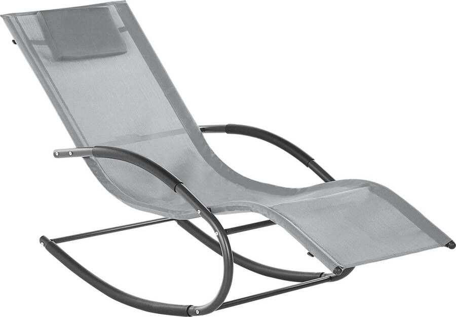 Beliani CARANO II Strandstoel Lichtgrijs Staal