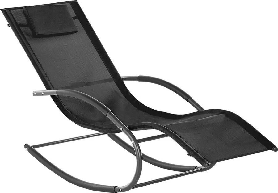 Beliani CARANO II Strandstoel Zwart Staal