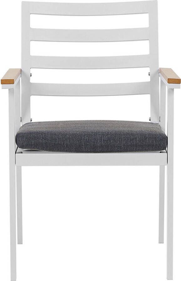 Beliani CAVOLI Tuinstoel set van 4 Wit Aluminium