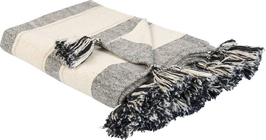Beliani CAYIR Plaid Beige Katoen