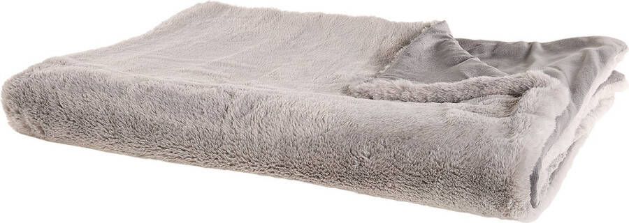 Beliani CHAAB Plaid Grijs 150 x 200 cm Polyester