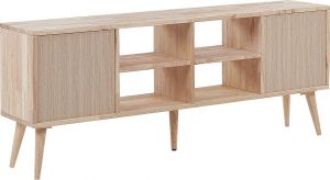 Beliani CHANDLER TV-meubel lichte houtkleur Rubberhout