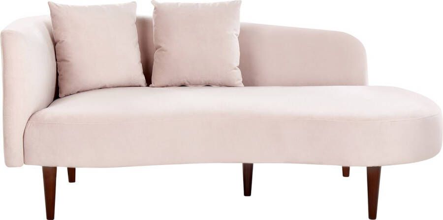 Beliani CHAUMONT Chaise longue Roze Rechterzijde Fluweel