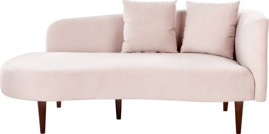 Beliani CHAUMONT Chaise longue Roze Linkerzijde Fluweel