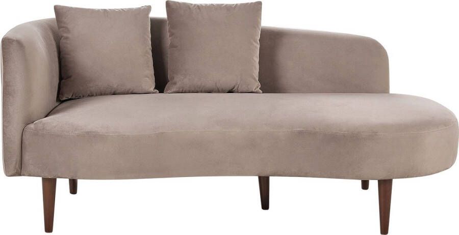 Beliani CHAUMONT Chaise longue Taupe Linkerzijde Fluweel