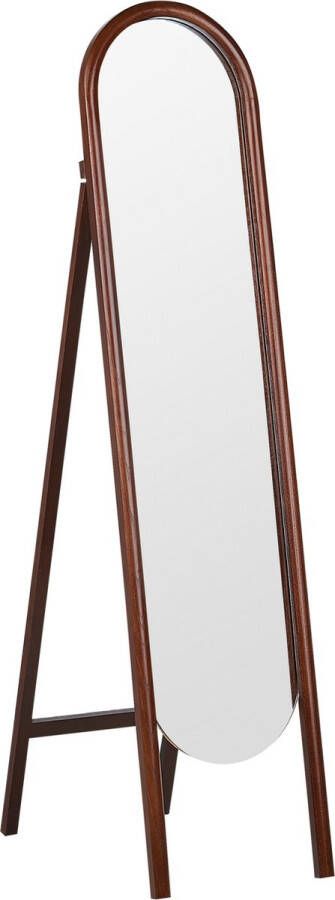 Beliani CHELLES Staande spiegel donkere houtkleur Paulowniahout