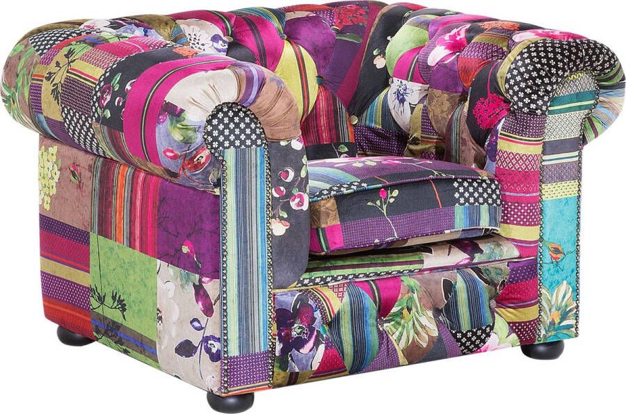 Beliani CHESTERFIELD Fauteuil multicolor polyester