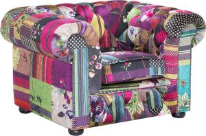 Beliani CHESTERFIELD fauteuil multicolor Kunststof