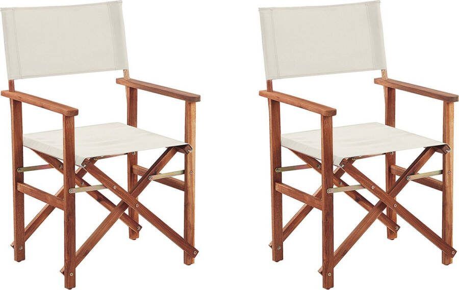 Beliani CINE Tuinstoel set van 2 Wit Polyester