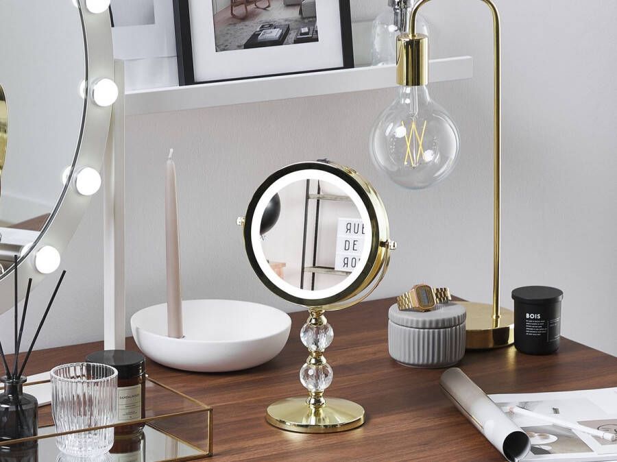 Beliani CLAIRA make-up spiegel Goud IJzer