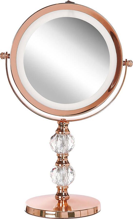 Beliani CLAIRA Make-up spiegel-Roségoud-IJzer Glas