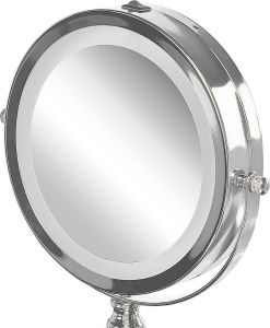 Beliani CLAIRA Make-up spiegel-Zilver-Glas IJzer