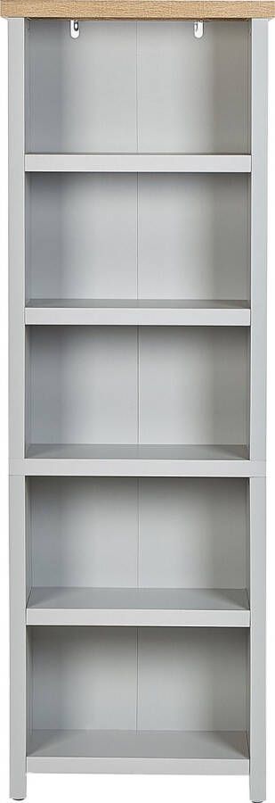 Beliani CLIO Boekenkast Lichtgrijs 5 planken Vezelplaat