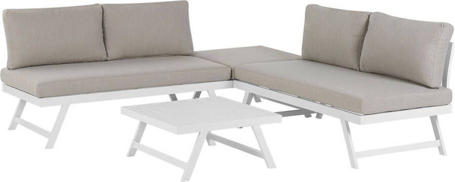 Beliani COCCORINO Loungeset voor 5 Grijs Aluminium