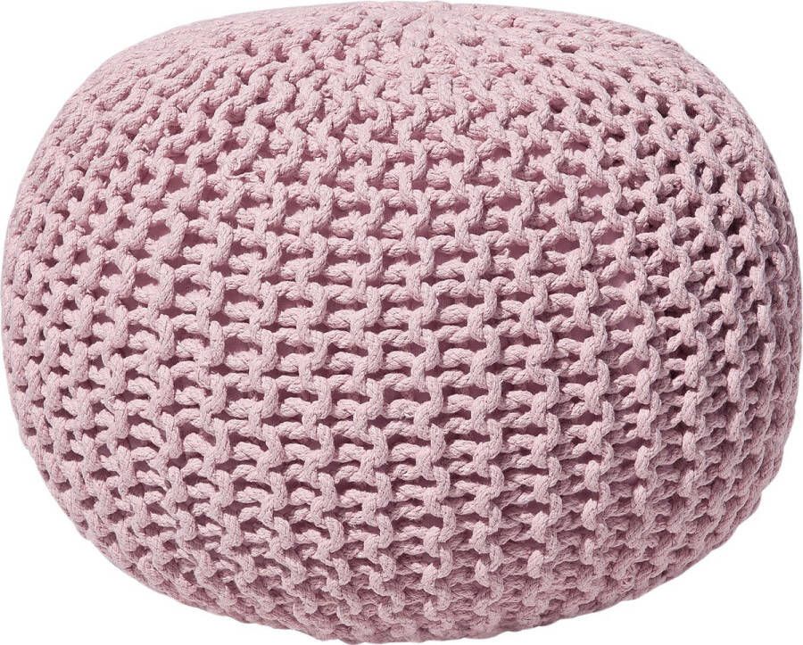 Beliani CONRAD Poef Roze 50 cm Katoen