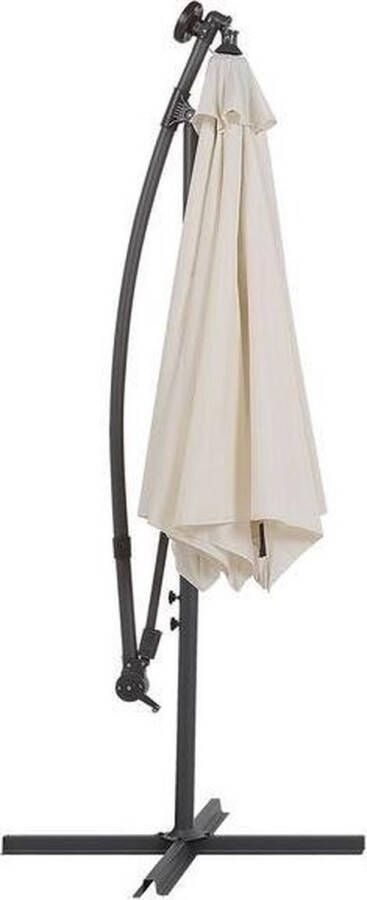 Beliani Corval Cantilever Parasol-beige-polyester