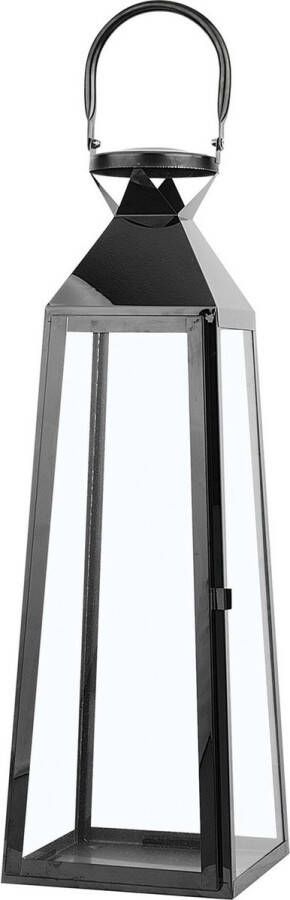 Beliani CRETE windlichtzuilen-Zwart-RVS