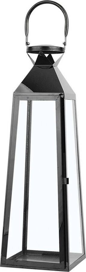 Beliani CRETE windlichtzuilen-Zwart-RVS