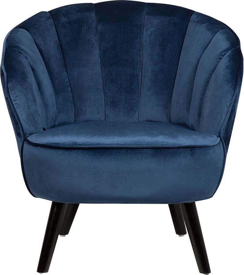 Beliani DALA Fauteuil-Blauw-Fluweel