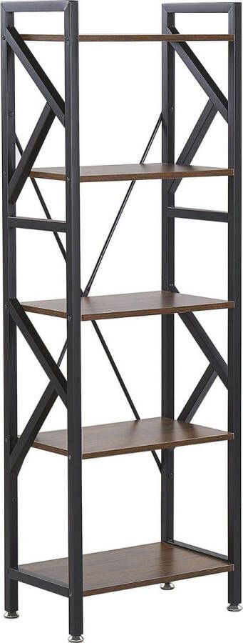 Beliani DALE Boekenkast Donkere houtkleur Vezelplaat
