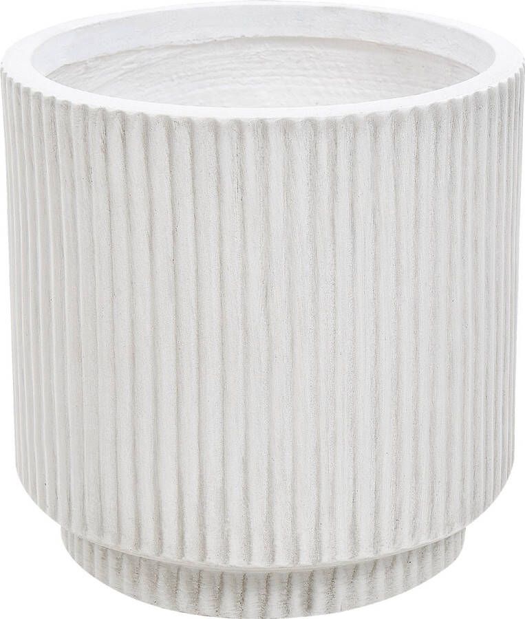 Beliani DARIA Bloempot 24x24x24 cm Crème Kleivezels
