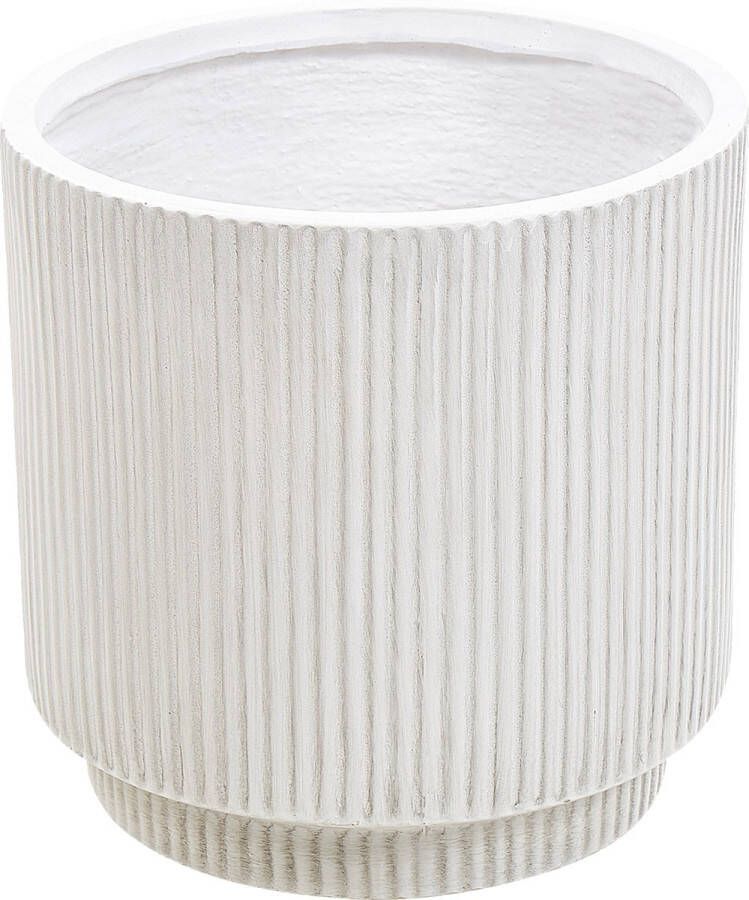 Beliani DARIA Bloempot 30 x 30 x 30 cm Crème Kleivezels