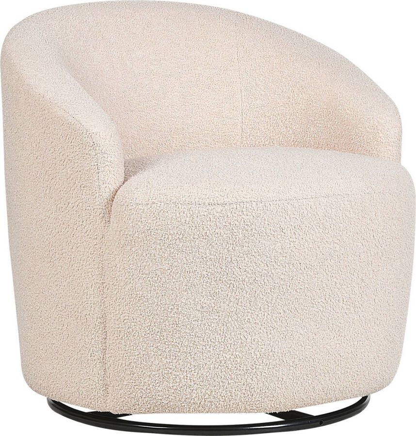 Beliani DAVIK Fauteuil Beige Zwart Polyester