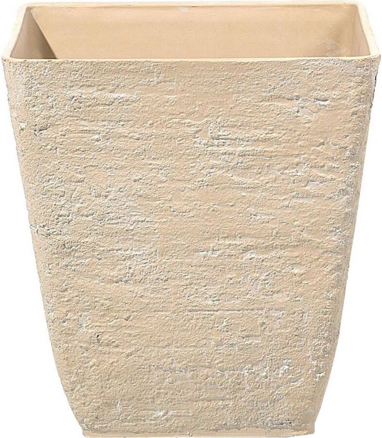 Beliani DELOS Plantenbak Beige 39 cm Stenenmix