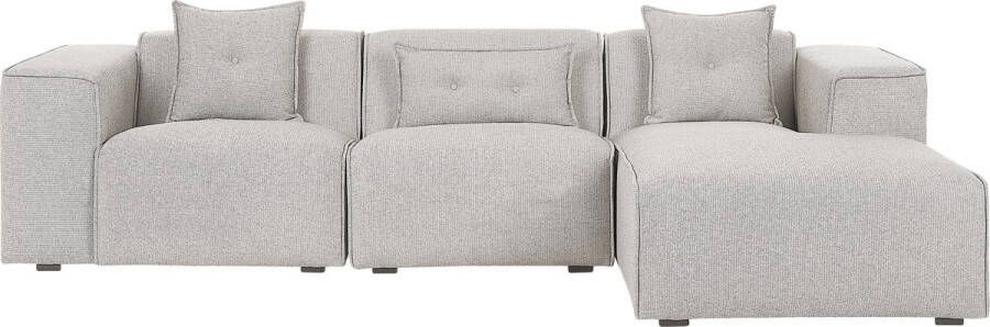 Beliani DOLVA Hoekbank Licht Beige Linkerzijde 294 cm Polyester