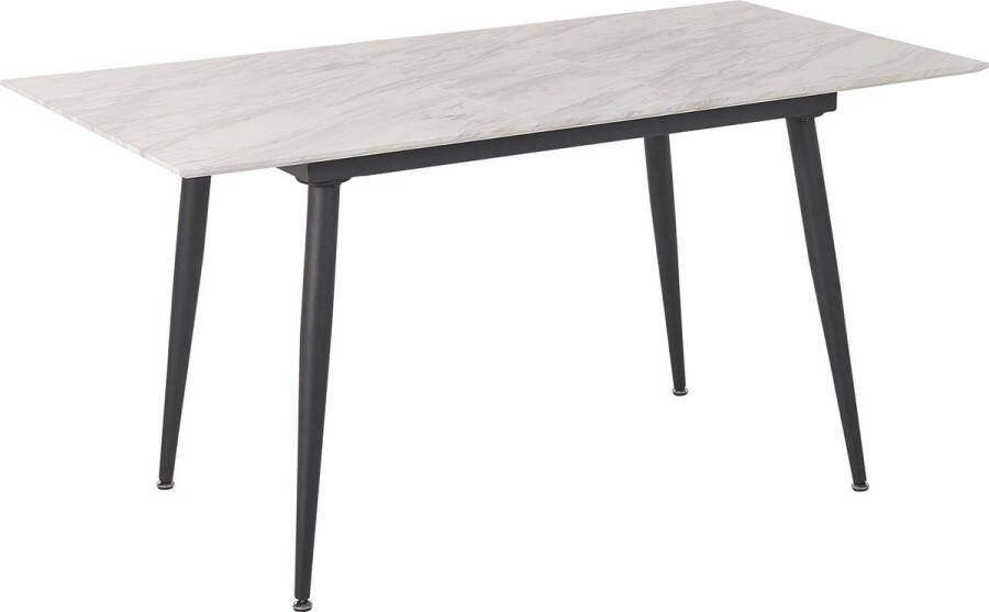 Beliani -EFTALIA -Uitschuifbare eettafel-Marmer wit-80 x 120|150 cm-MDF