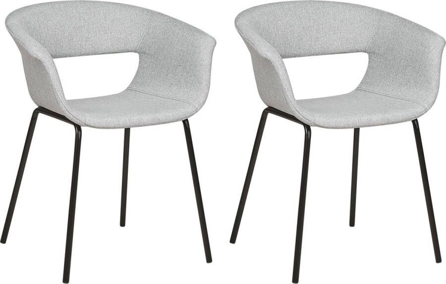 Beliani ELMA Eetkamerstoelen set van 2 Grijs Polyester