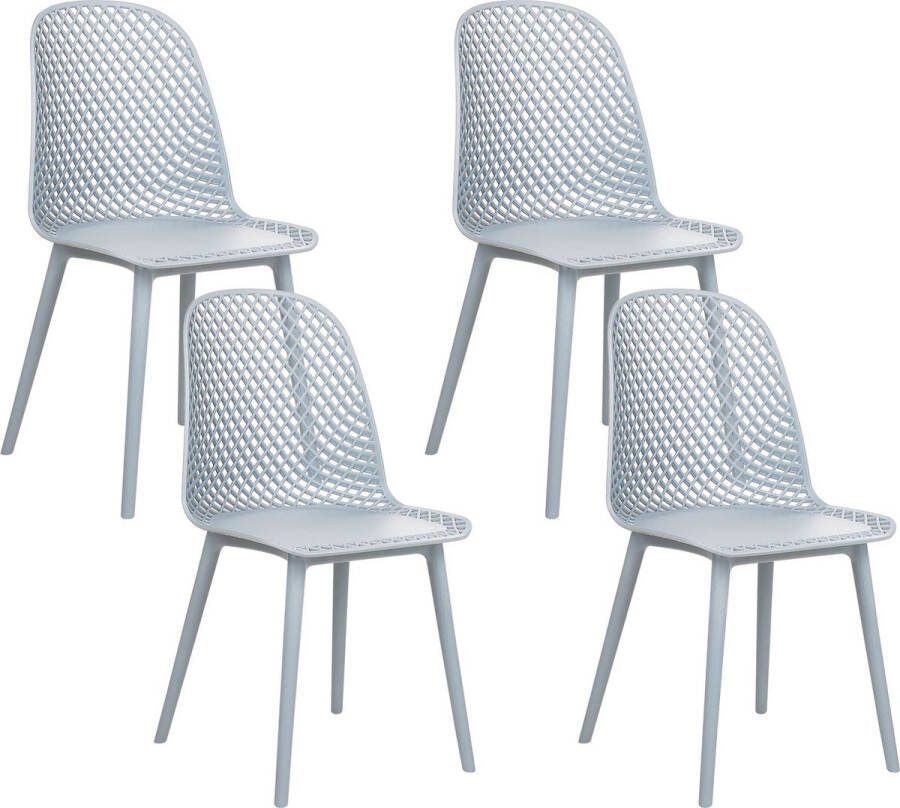 Beliani EMORY Eetkamerstoelen set 4 Lichtblauw Synthetisch