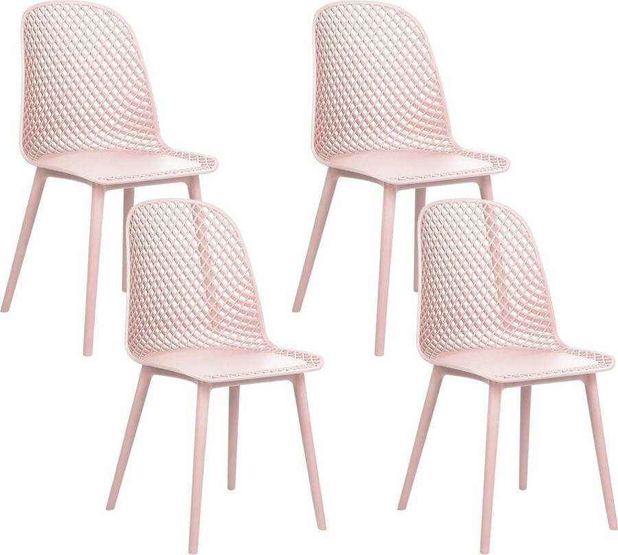 Beliani EMORY Eetkamerstoel-Roze-Synthetisch materiaal