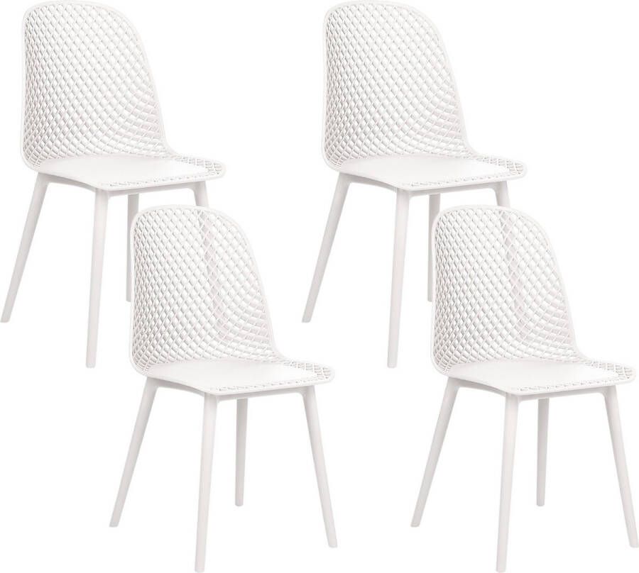 Beliani EMORY Eetkamerstoel-Wit-Synthetisch materiaal